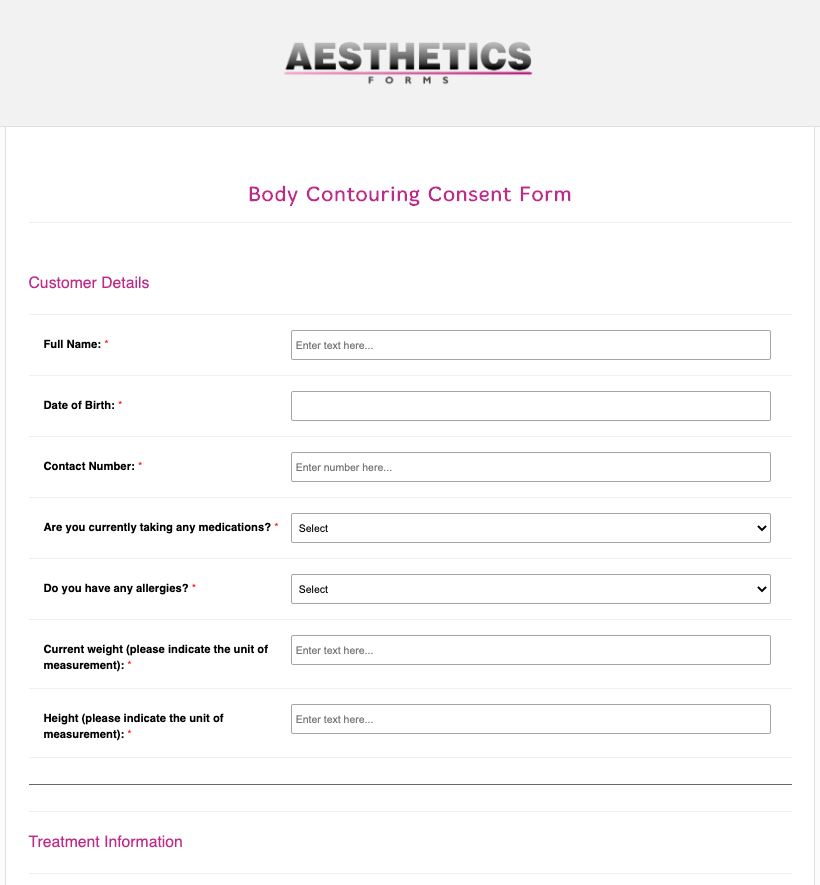Body Contouring Consent Form