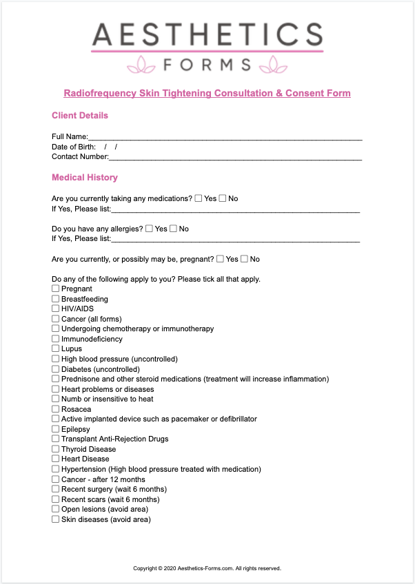 Radiofrequency Consultation Form